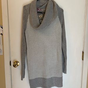 Grey cowl neck sweater dress